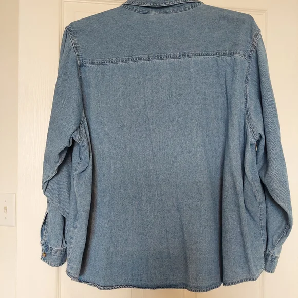 Rare Vtg. Disney Denim Button Up Winnie The Pooh Long Sleeve Shirt SZ 26/28 - Picture 6 of 15